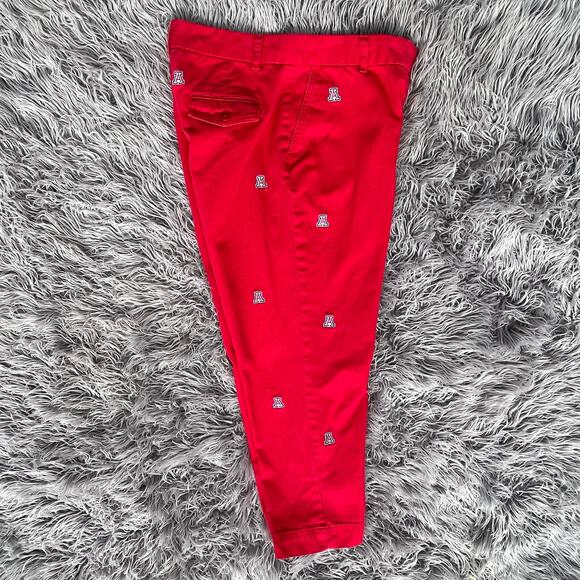 Logo HIgh Waist Capris Embroidered Twill Pants Arizona University Womens 12 Red - Picture 7 of 11